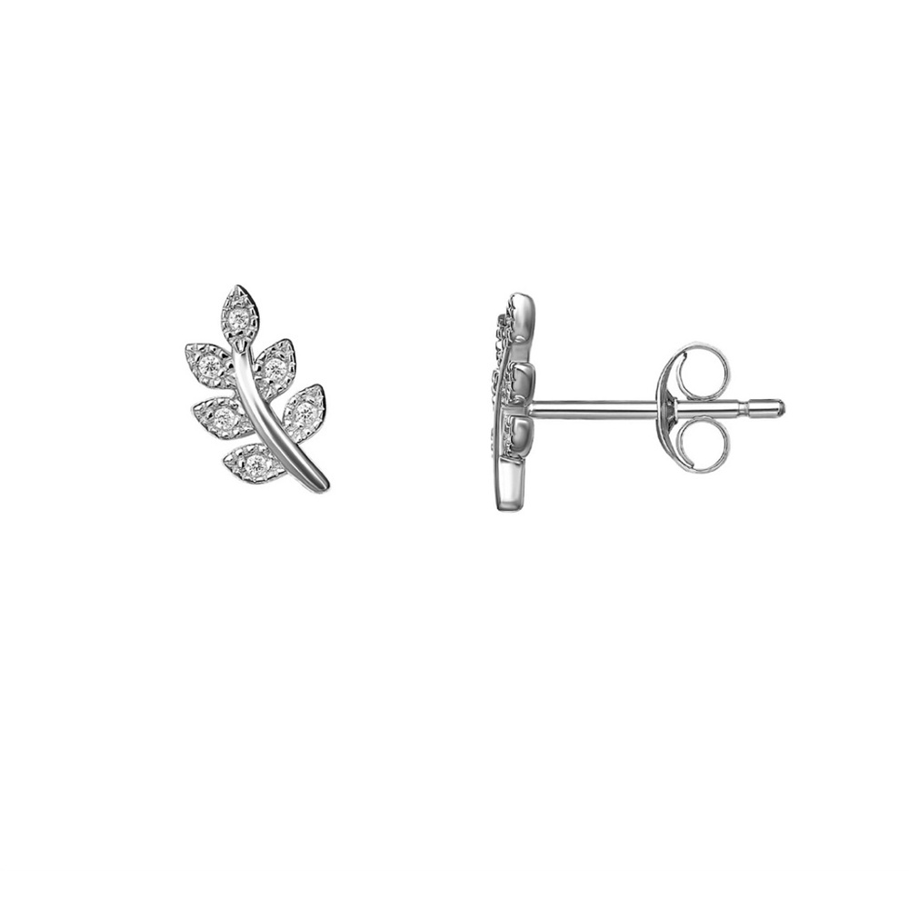 Silver leaf earrings